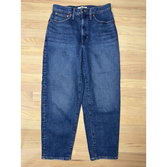Madewell Balloon Jeans Classic Blue Denim High Rise Women Size 27x26" - Picture 1 of 11